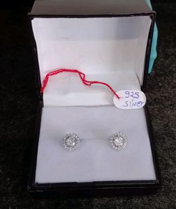 Zirconia Diamond Earrings Pure Silver 925