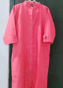 Coral Kurta with Button