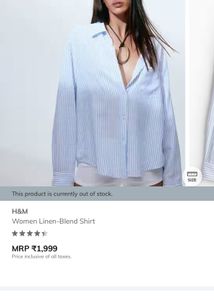 H&amp;M Blue Striped Shirt38 cover or shirt
