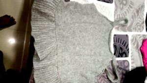 Grey Knitted Peplum Top