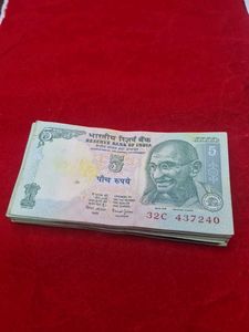 five rs 50 pcs Authentic 5 Rupee Indian Banknote