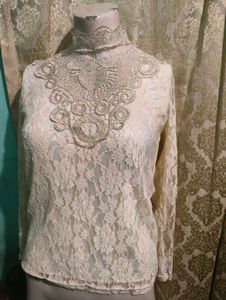 Elegant Lace High Neck Blouse