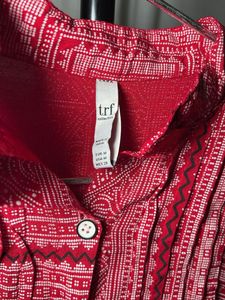 Red Printed Cotton Kurta