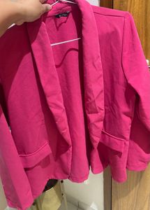 Pink Casual Blazer