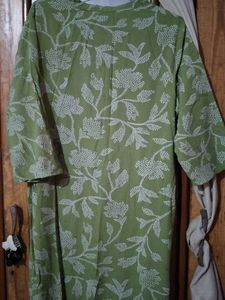 Green Floral Print Kurta