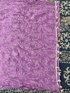 Lavender cotton dupatta