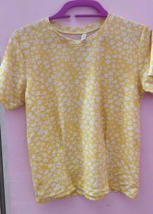 Yellow Floral Print Blouse