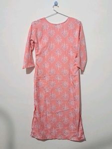 Peach Printed Kurta