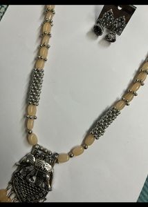 Silver Beaded Elephant Crafted Jewellery Set