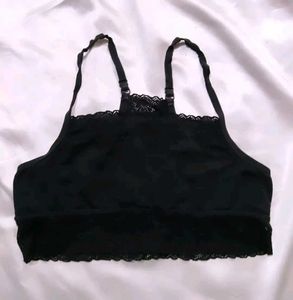 Black Lace Trim Bralette