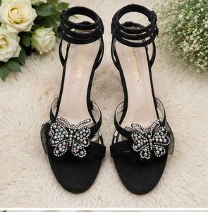 Elegant Black Butterfly Heels