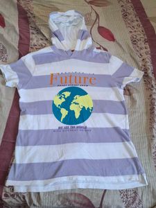 Striped Hooded T-Shirt