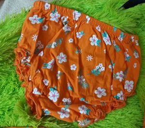 Cute Orange Floral Baby Dress &amp; Bloomer