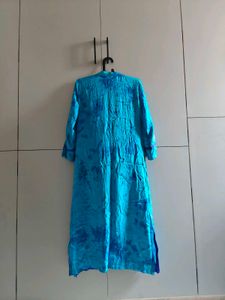 Blue Tie-Dye Embroidered Kurta
