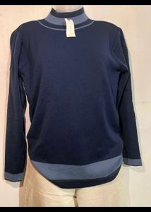Navy Blue Mock Neck Sweater