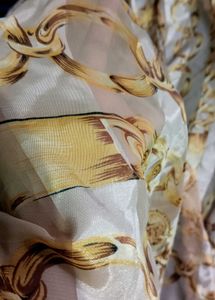 Elegant Silk Scarf with Chain Motif