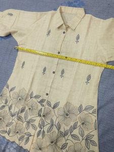 Cream Embroidered Co-ord Set
