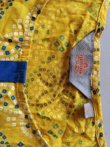 Vibrant Yellow Bandhani Print Kurta