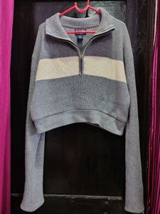 Ralph lauren Striped Quarter-Zip cropped Sweater