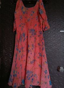 Peach Color Anarkali Kurta