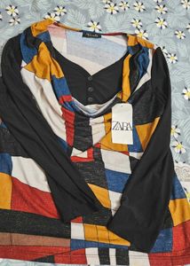 Colorful Geometric Print Long Sleeve Top