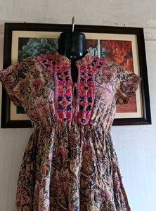 Boho Paisley Print Midi Dress