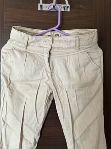 Cotton Off White Pants Ladies