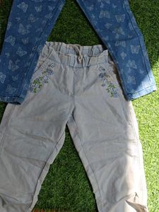 Cute Butterfly &amp; Floral Jeans Set