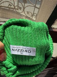 Green Rhinestone Turtleneck Sweater