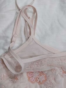 Blush pink beaded babydoll top 🩷