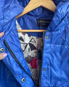 Cool INSTAGRAMABLE Blue Fashion Crop Puffer Jacket