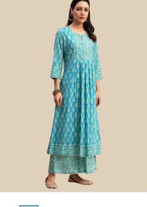Beautiful Blue Block Print Kurta Set