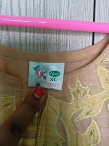 pure cotton beautiful threadwork kurti