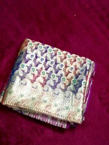 Pure Banarasi-Style Multi-Shade Zari Saree