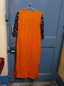 Blue &amp; Orange Tree Print Dress