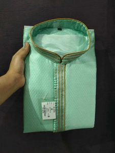 Men’s Mint Green Jacquard Kurta Pajama Set