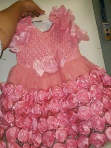 Beautiful Pink Rose Baby Dress