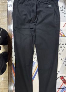 Classic Black Cotton Blend Pants