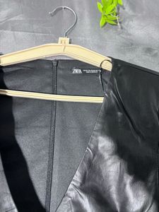 Sleek Faux Leather Wrap Dress