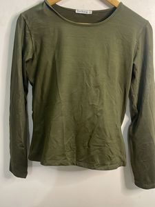 Olive Green Long Sleeve Top