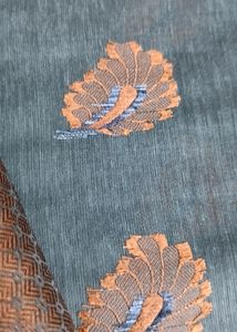 New UNUSED Cotton Saree In Charcoal Colour