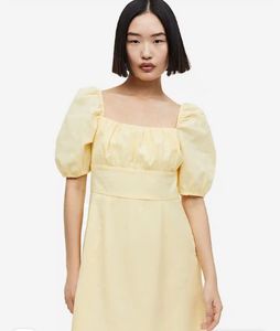 H&amp;m Sweetheart Puff Sleeve Mini Dress
