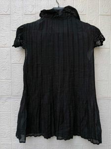 New with tag Korean Chic Black Lace Detail Top