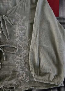 Light Green Embroidered top