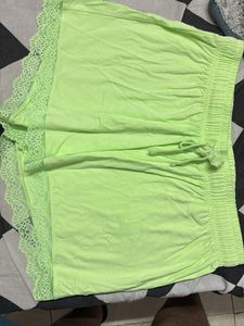 Neon Green Lace Trim Tank pant