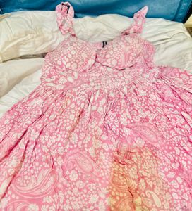 Pink Floral Print Mini Dress