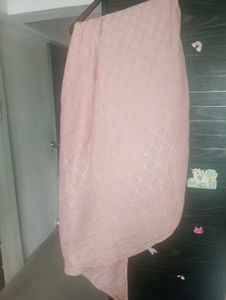sequin peach duppatta
