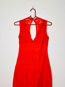 Red Lace Bodycon Dress
