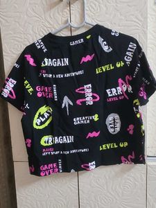 Graphic Print Cropped T-Shirt