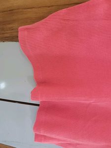 MAX Pink Coral Ribbed Cropped Top